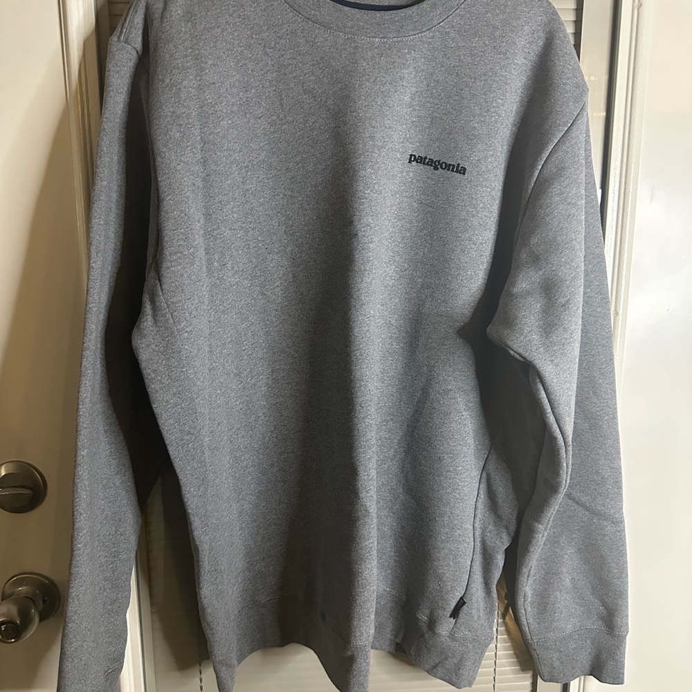 Patagonia Gray Logo Sweatshirt Crew Neck XL - Picture 2 of 6